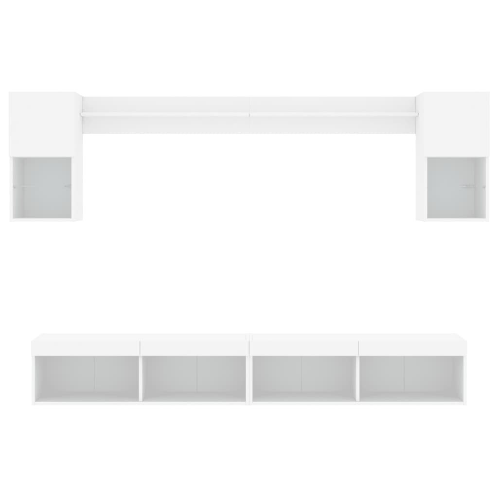 vidaXL 6 Piece TV Wall Units with LED White Engineered Wood