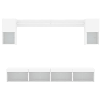 vidaXL 6 Piece TV Wall Units with LED White Engineered Wood