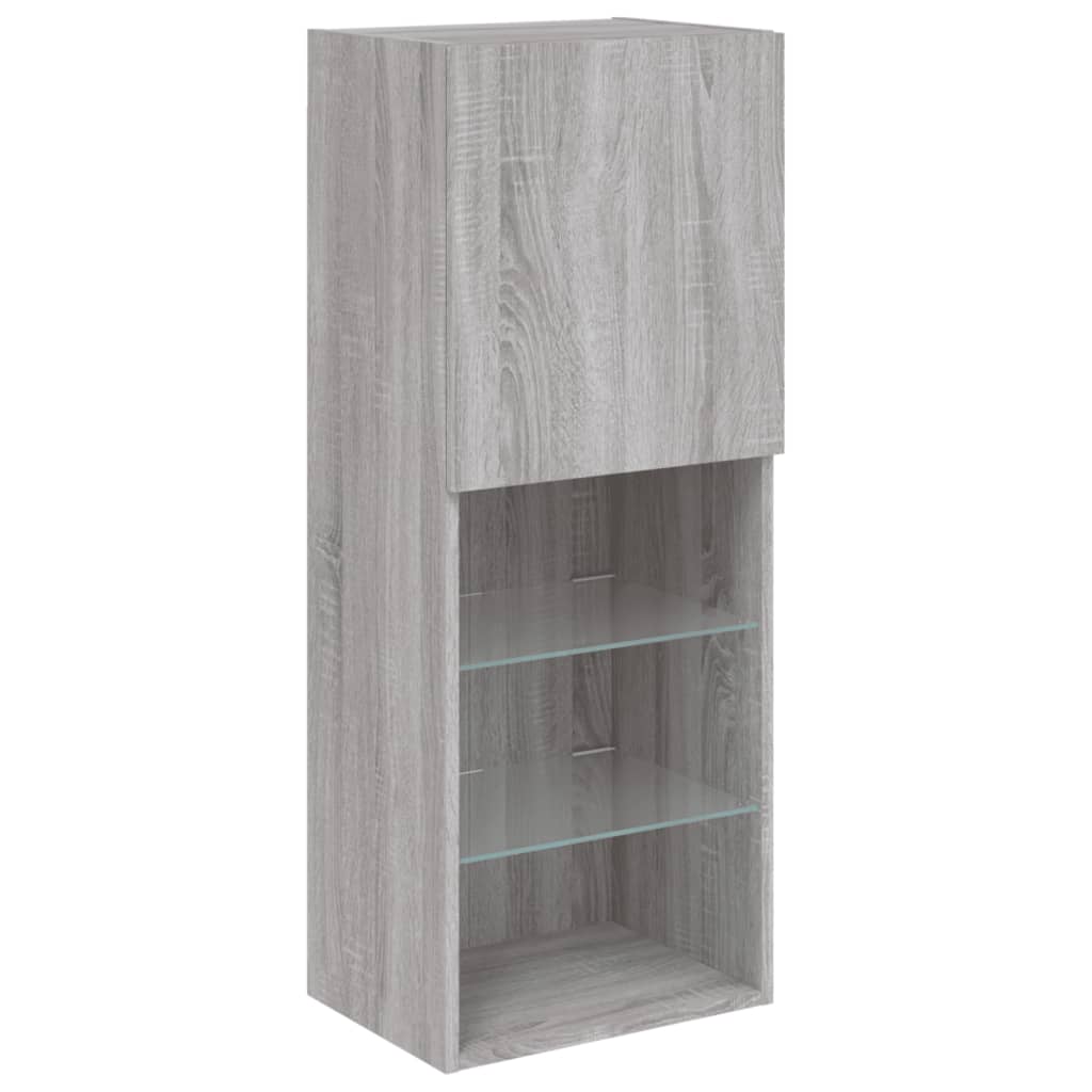 vidaXL 5 Piece TV Wall Units with LED Grey Sonoma Engineered Wood