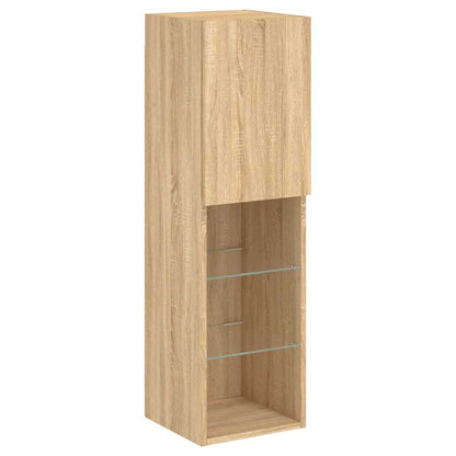 vidaXL 4 Piece TV Wall Units with LED Sonoma Oak Engineered Wood