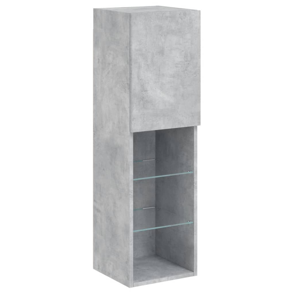 vidaXL 4 Piece TV Wall Units with LED Concrete Grey Engineered Wood