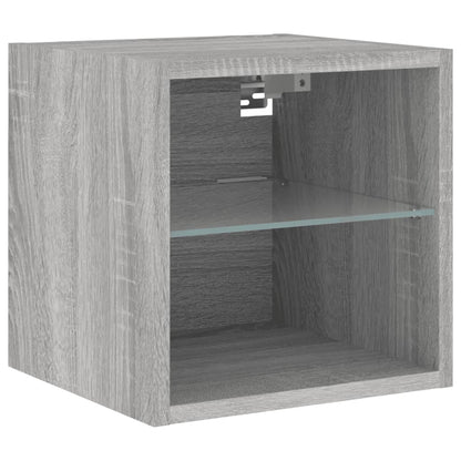 vidaXL 4 Piece TV Wall Units with LED Grey Sonoma Engineered Wood