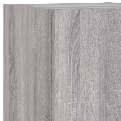 vidaXL 4 Piece TV Wall Units with LED Grey Sonoma Engineered Wood