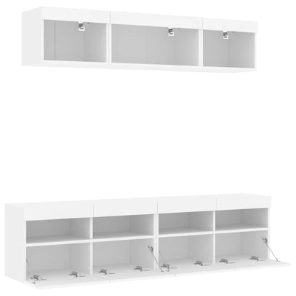 vidaXL 5 Piece TV Wall Units with LED White Engineered Wood