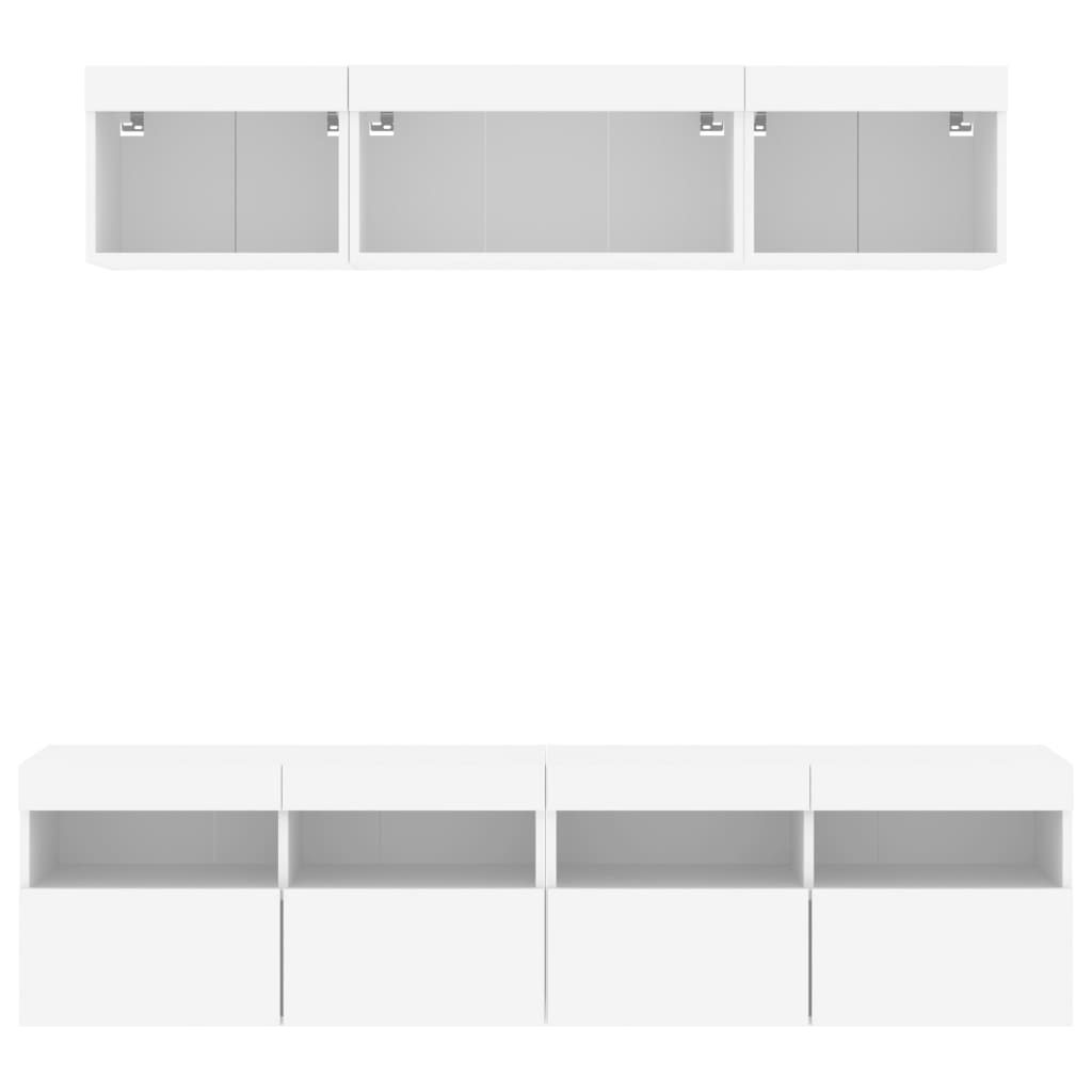 vidaXL 5 Piece TV Wall Units with LED White Engineered Wood