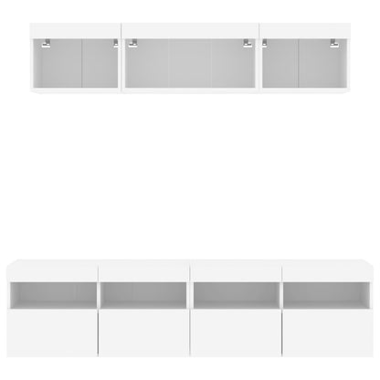 vidaXL 5 Piece TV Wall Units with LED White Engineered Wood