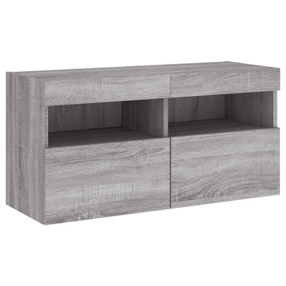 vidaXL 5 Piece TV Wall Units with LED Grey Sonoma Engineered Wood