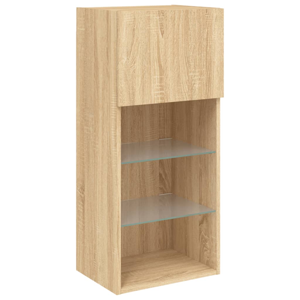 vidaXL 5 Piece TV Wall Units with LED Sonoma Oak Engineered Wood