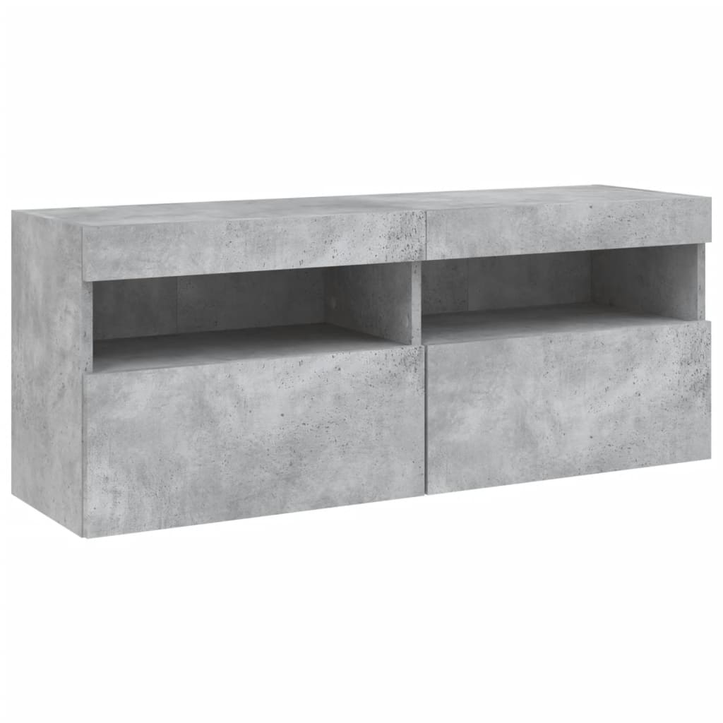 vidaXL 5 Piece TV Wall Units with LED Concrete Grey Engineered Wood