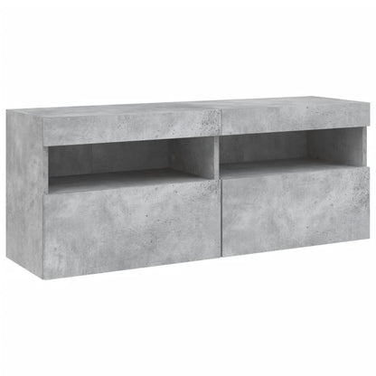 vidaXL 5 Piece TV Wall Units with LED Concrete Grey Engineered Wood