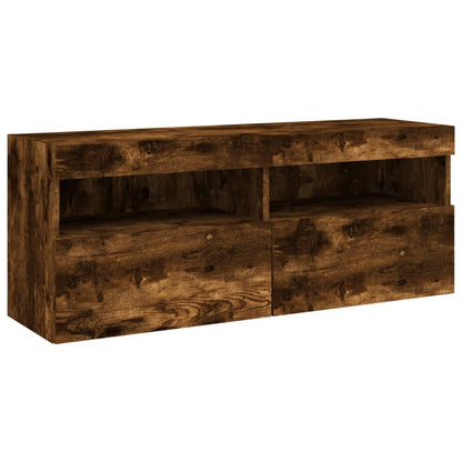 vidaXL 5 Piece TV Wall Units with LED Smoked Oak Engineered Wood