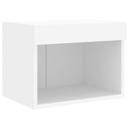 vidaXL 7 Piece TV Wall Cabinet Set with LED Lights White