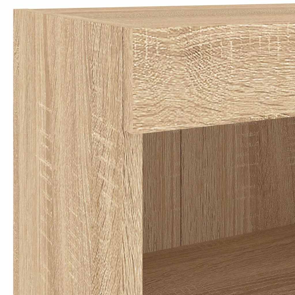 vidaXL 7 Piece TV Wall Cabinet Set with LED Lights Sonoma Oak