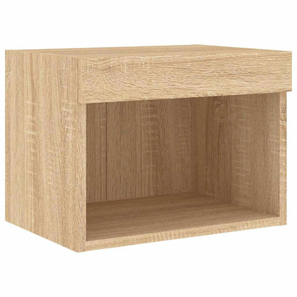 vidaXL 7 Piece TV Wall Cabinet Set with LED Lights Sonoma Oak