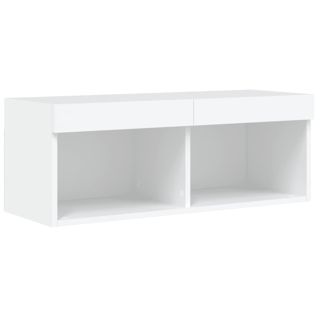 vidaXL 8 Piece TV Wall Cabinet Set with LED Lights White