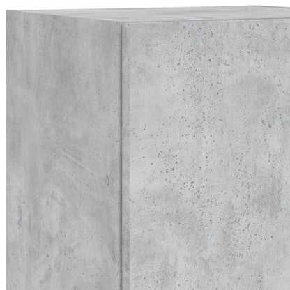 vidaXL 8 Piece TV Wall Cabinet Set with LED Lights Concrete Grey