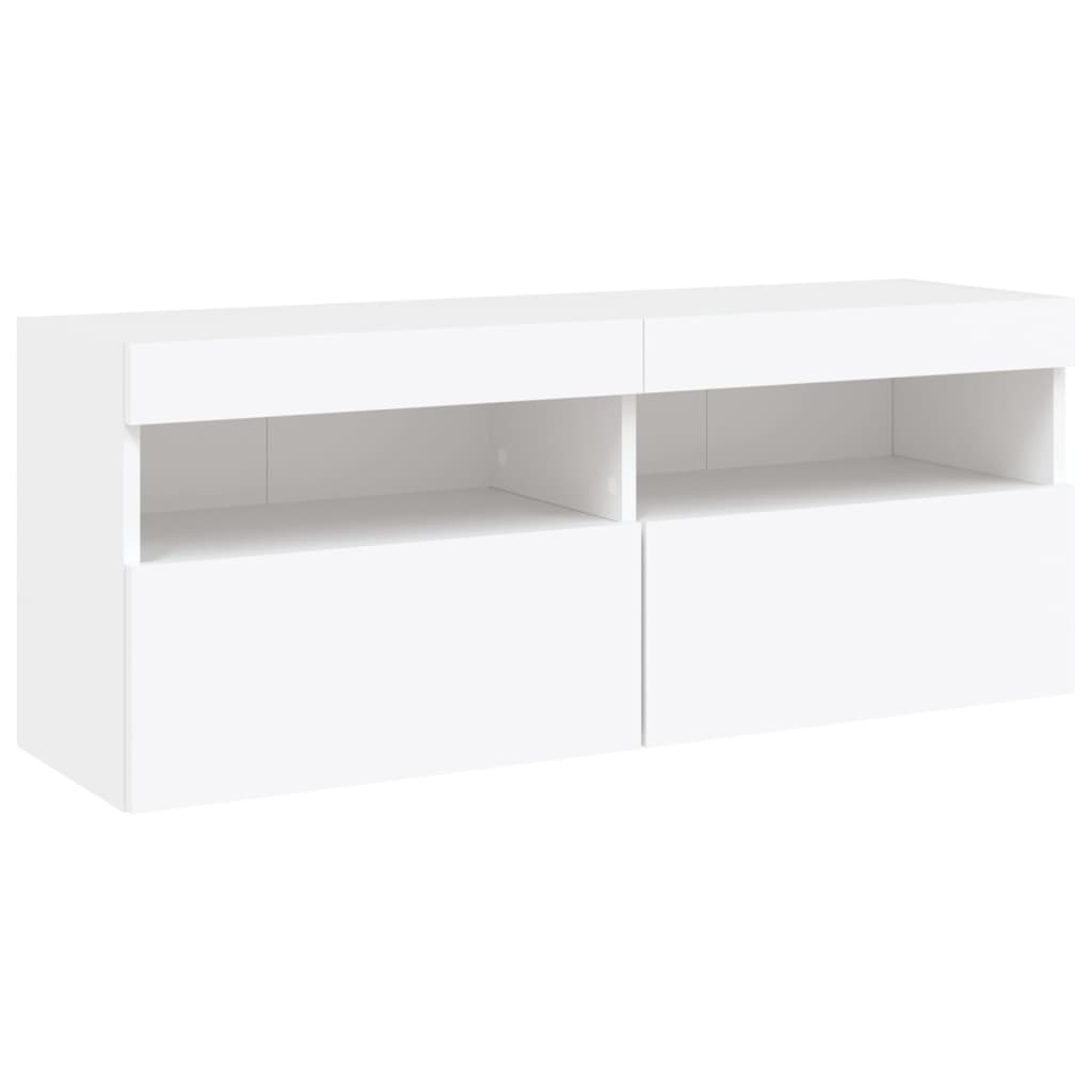 vidaXL 7 Piece TV Wall Cabinet Set with LED Lights White
