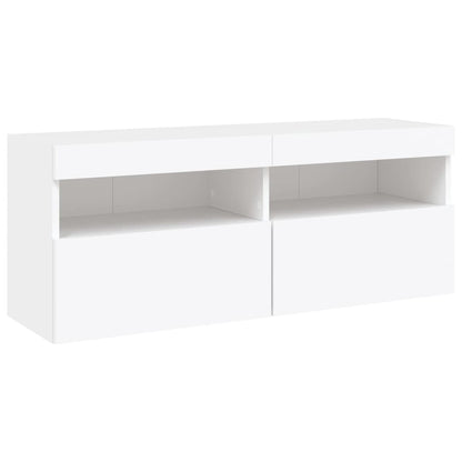 vidaXL 7 Piece TV Wall Cabinet Set with LED Lights White