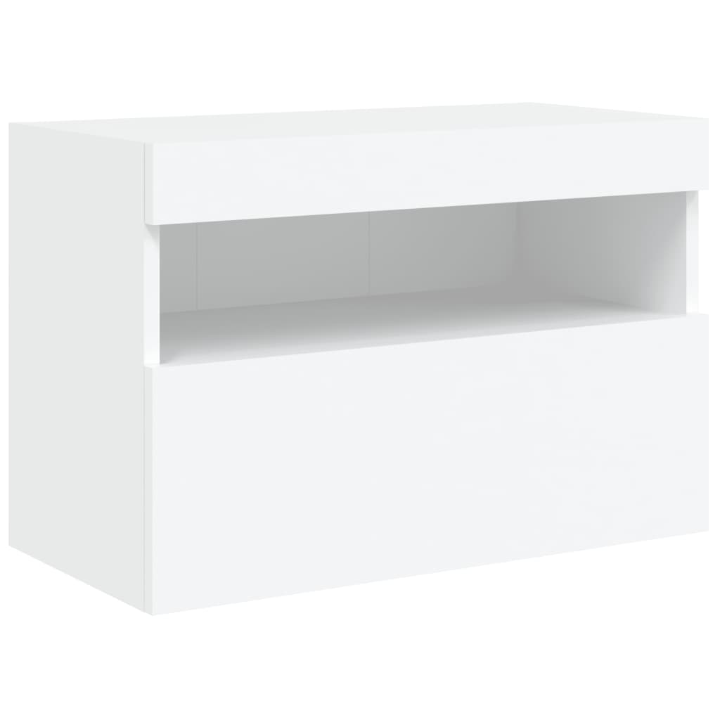 vidaXL 7 Piece TV Wall Cabinet Set with LED Lights White