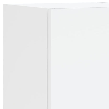 vidaXL 7 Piece TV Wall Cabinet Set with LED Lights White
