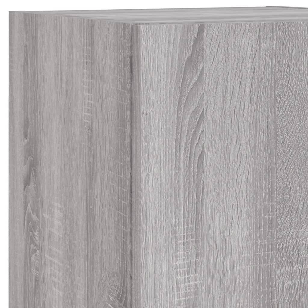 vidaXL 7 Piece TV Wall Cabinet Set with LED Lights Grey Sonoma