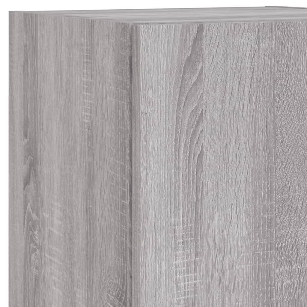 vidaXL 7 Piece TV Wall Cabinet Set with LED Lights Grey Sonoma