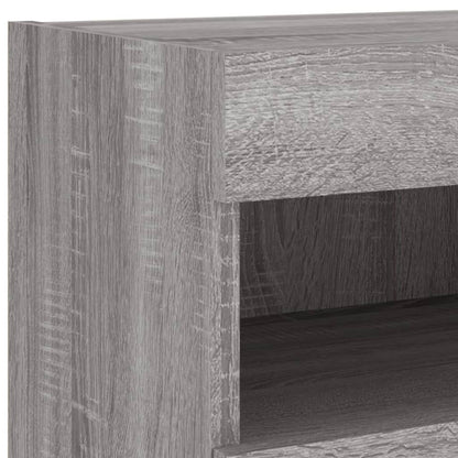 vidaXL 7 Piece TV Wall Cabinet Set with LED Lights Grey Sonoma
