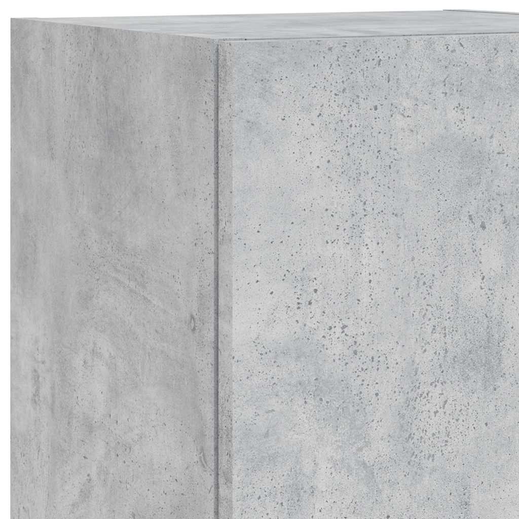 vidaXL 6 Piece TV Wall Cabinet Set with LED Lights Concrete Grey