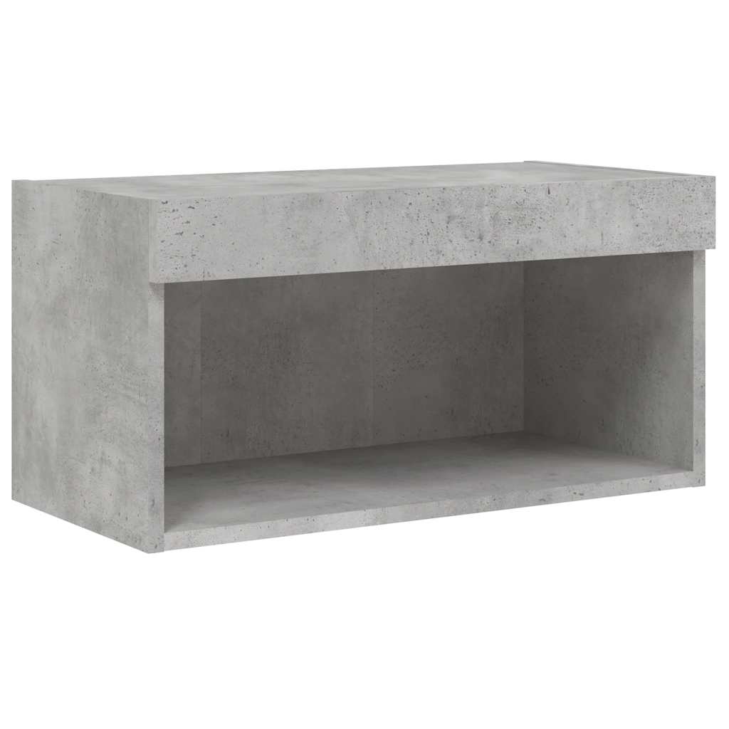 vidaXL 6 Piece TV Wall Cabinet Set with LED Lights Concrete Grey