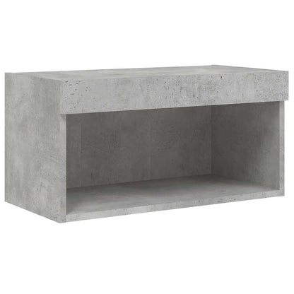 vidaXL 6 Piece TV Wall Cabinet Set with LED Lights Concrete Grey