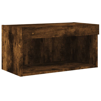 vidaXL 6 Piece TV Wall Cabinet Set with LED Lights Smoked Oak