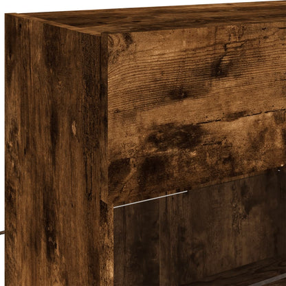 vidaXL 6 Piece TV Wall Cabinet Set with LED Lights Smoked Oak