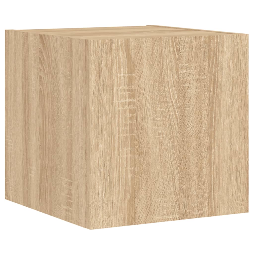 vidaXL 5 Piece TV Wall Cabinets with LED Lights Sonoma Oak