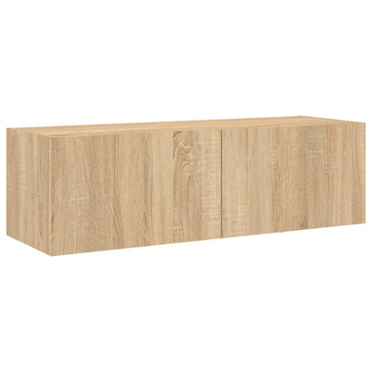 vidaXL 5 Piece TV Wall Cabinets with LED Lights Sonoma Oak
