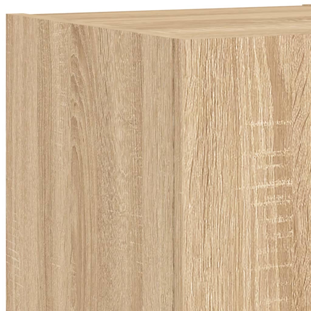 vidaXL 3 Piece TV Wall Cabinets with LED Lights Sonoma Oak