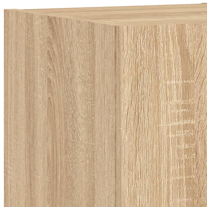 vidaXL 3 Piece TV Wall Cabinets with LED Lights Sonoma Oak