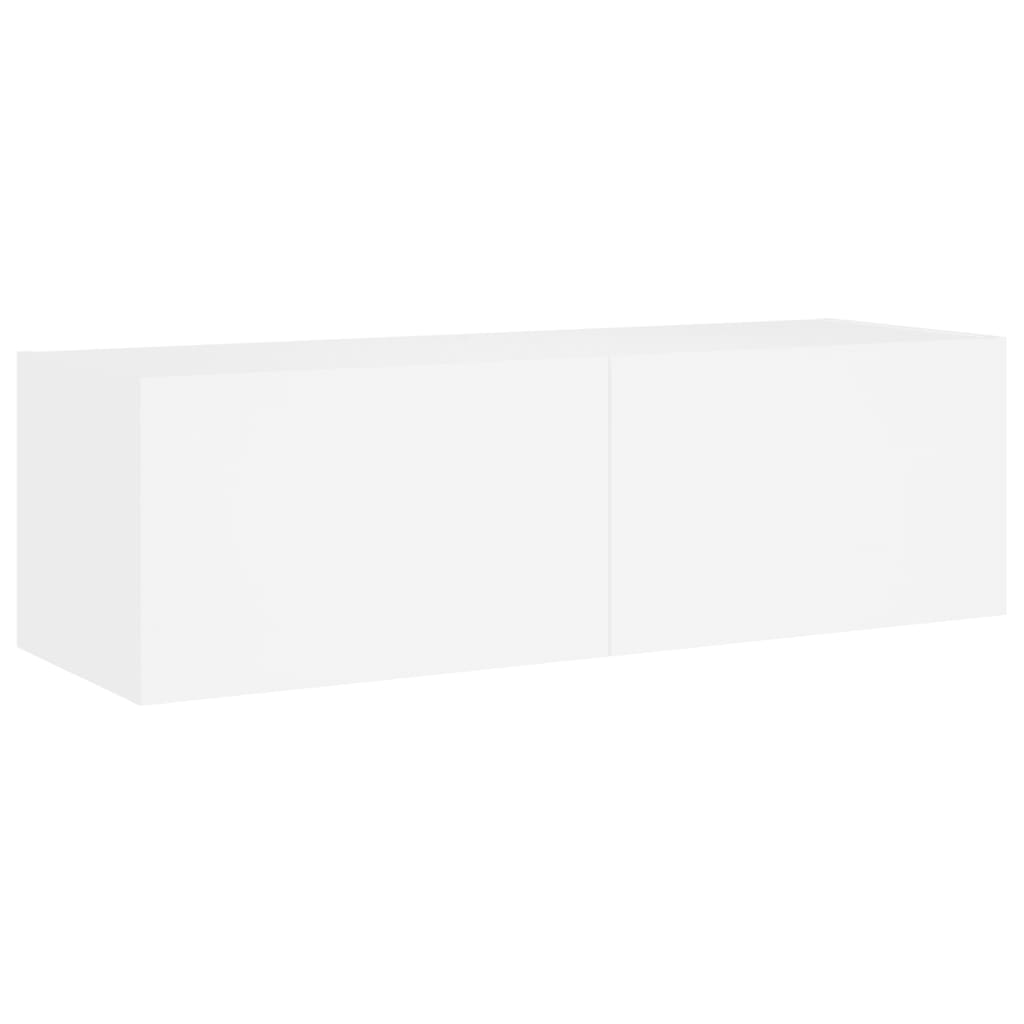vidaXL 4 Piece TV Wall Cabinets with LED Lights White