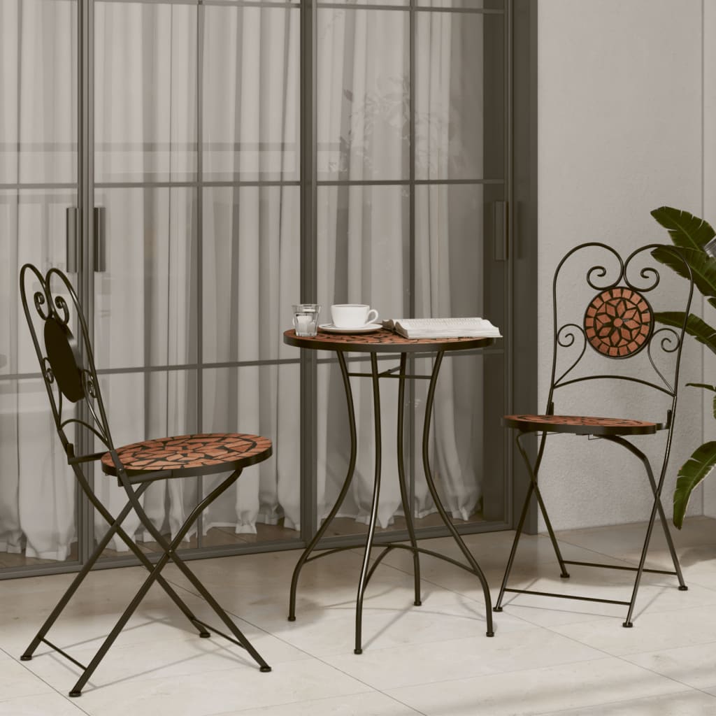 vidaXL Mosaic Bistro Table Terracotta Ø50x70 cm Ceramic