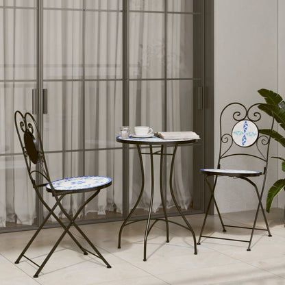vidaXL Mosaic Bistro Table Blue Ø50x70 cm Ceramic