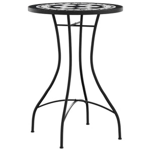 vidaXL Mosaic Bistro Table Black and White Ø50x70 cm Ceramic
