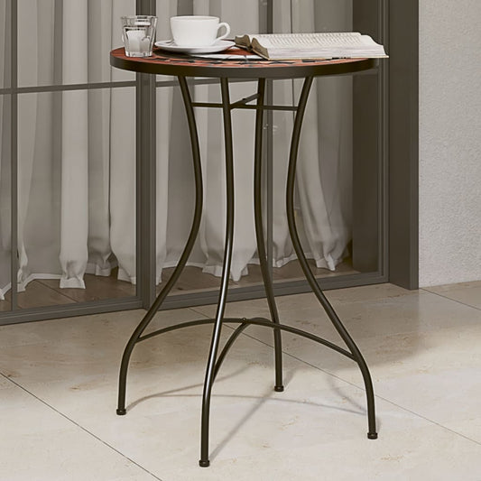 vidaXL Mosaic Bistro Table Terracotta and Black Ø50x70 cm Ceramic
