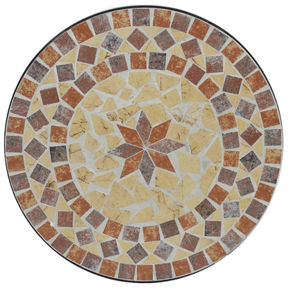 vidaXL Mosaic Bistro Table Terracotta and White Ø50x70 cm Ceramic