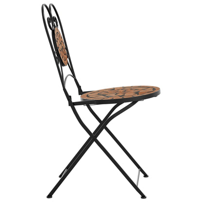 vidaXL Bistro Chairs Foldable 2 pcs Terracotta Ceramic