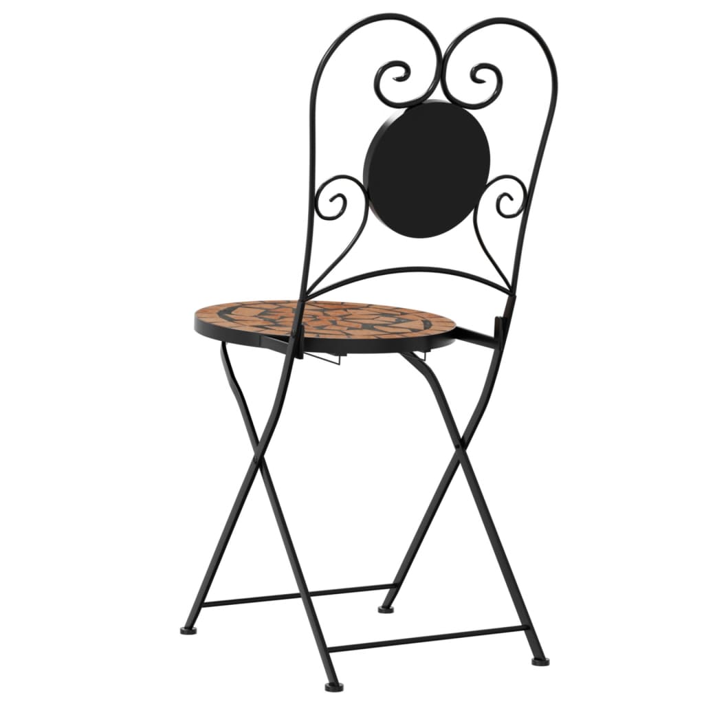 vidaXL Bistro Chairs Foldable 2 pcs Terracotta Ceramic