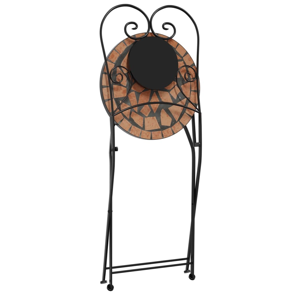 vidaXL Bistro Chairs Foldable 2 pcs Terracotta Ceramic