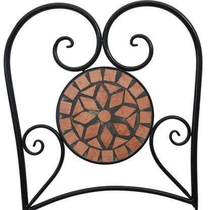 vidaXL Bistro Chairs Foldable 2 pcs Terracotta Ceramic
