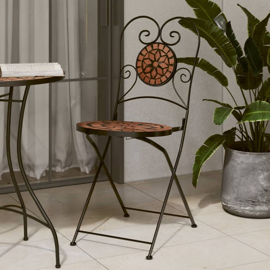 vidaXL Folding Chairs 2 pcs Terracotta Ceramic
