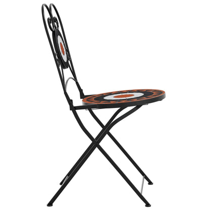 vidaXL Bistro Chairs Foldable 2 pcs Terracotta and White Ceramic