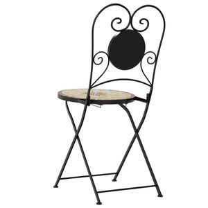 vidaXL Bistro Chairs Foldable 2 pcs Terracotta and White Ceramic