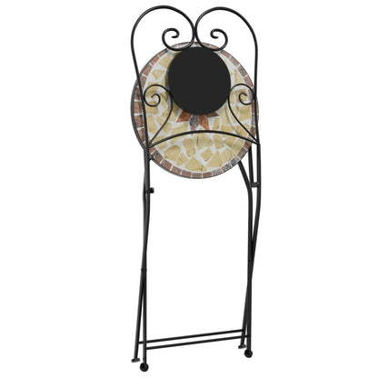 vidaXL Bistro Chairs Foldable 2 pcs Terracotta and White Ceramic